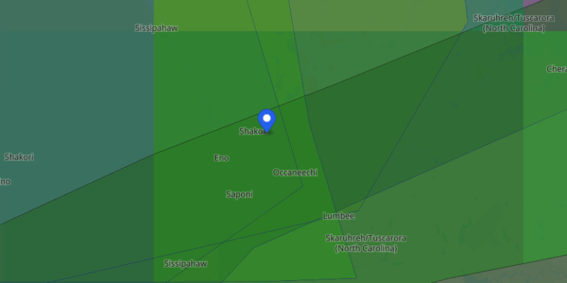 screenshot from native-land.ca showing many overlapping territiries